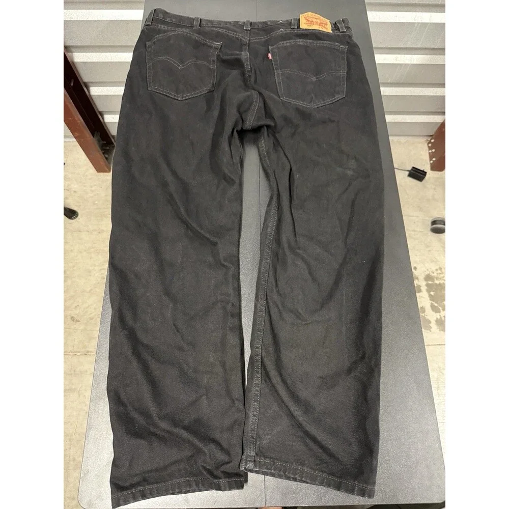 Levi's Men's Black Dark Wash Denim Jeans Straight Regular Fit Mid Rise 5-Pocket